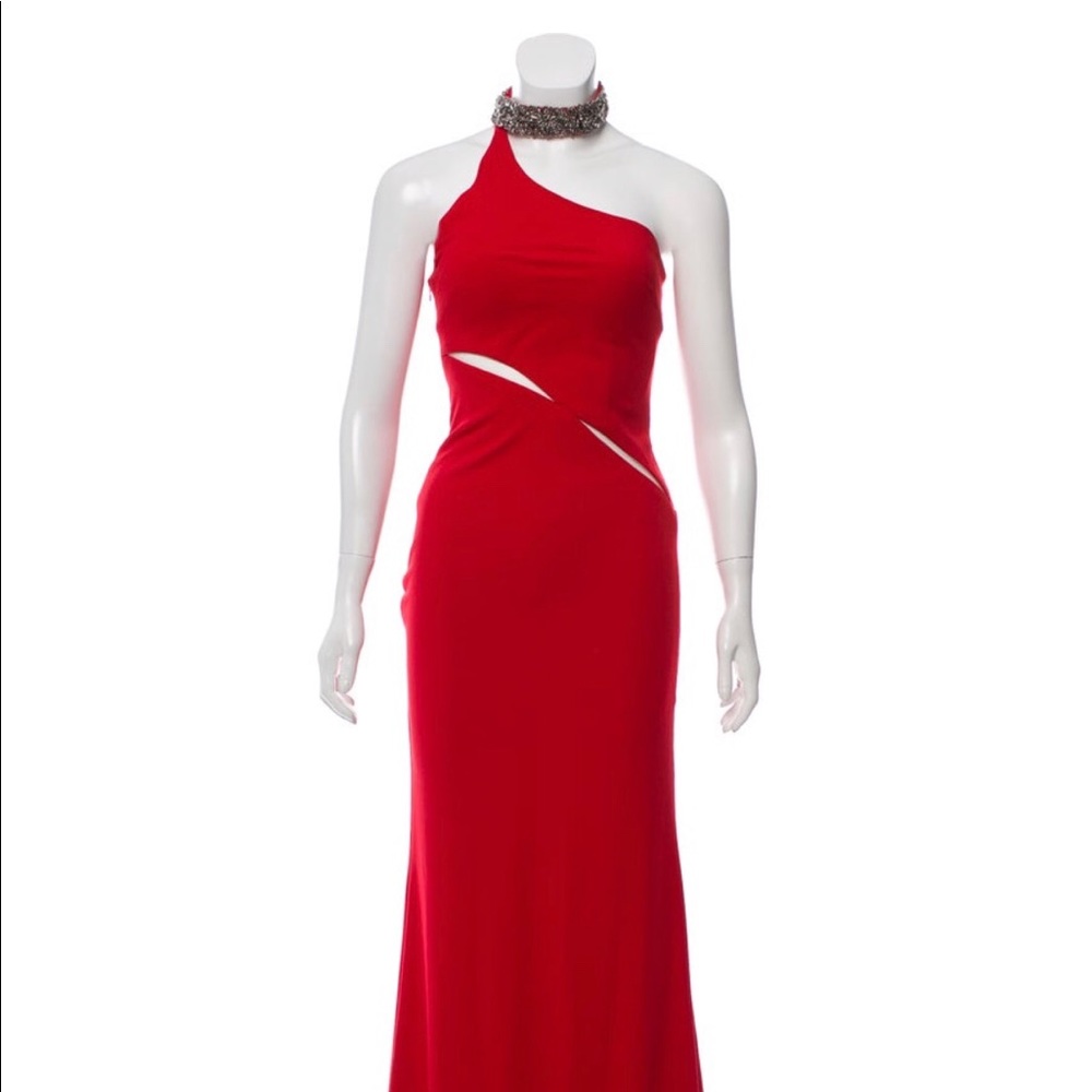 Terani Couture asymmetrical cutout dress NWT